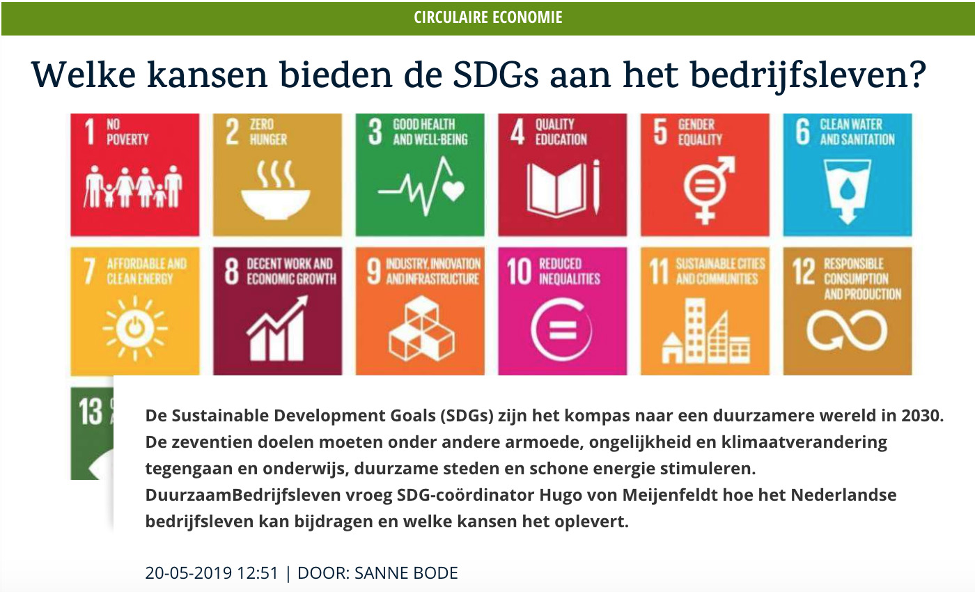 Welke kansen bieden de SDGs aan het bedrijfsleven?